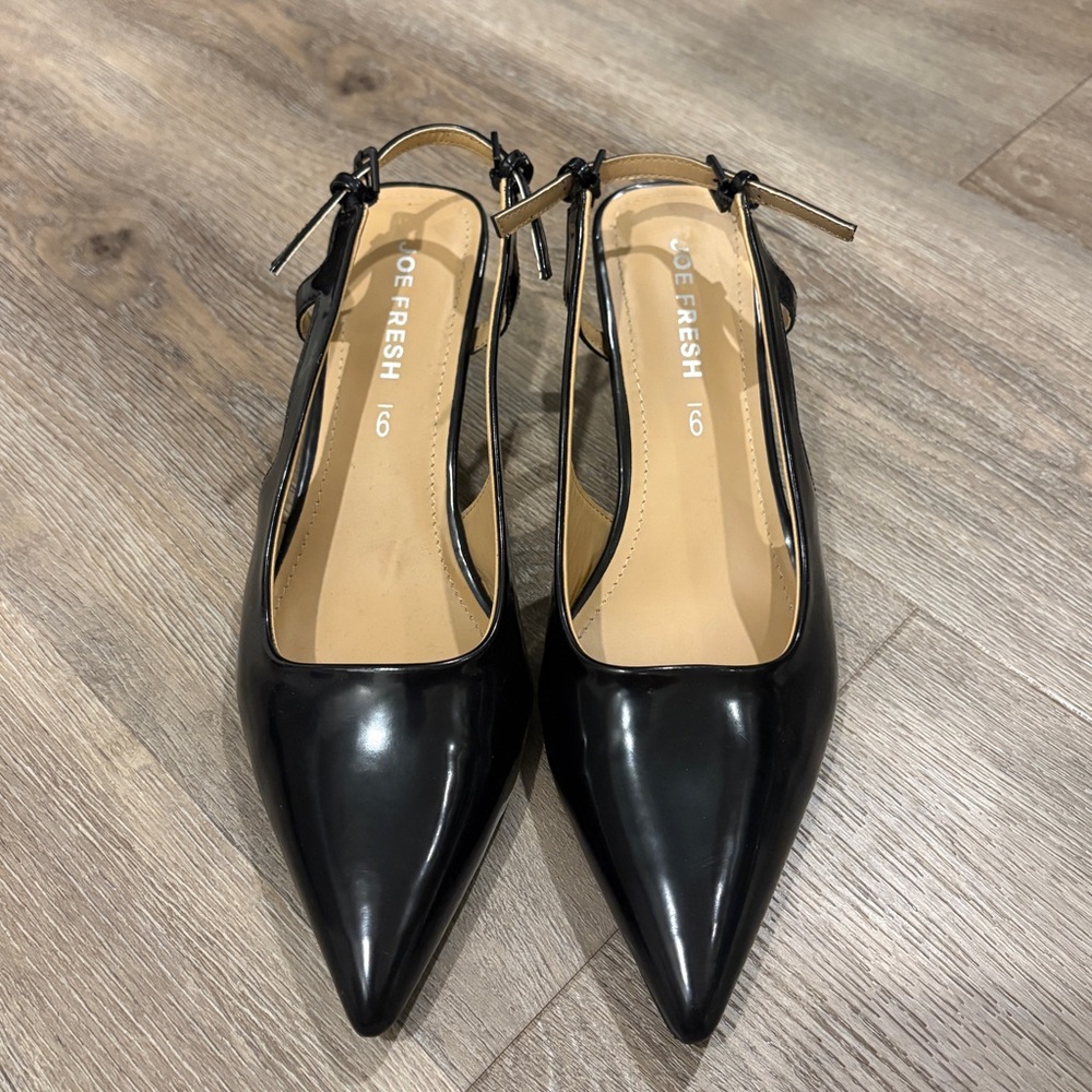 Black Kitten Heels (Adjustable Strap)
